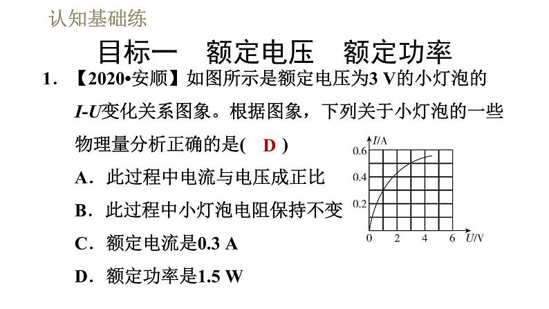 人教版九年级全一册物理习题课件 第18章 18.2.2额定电压　额定功率第4页