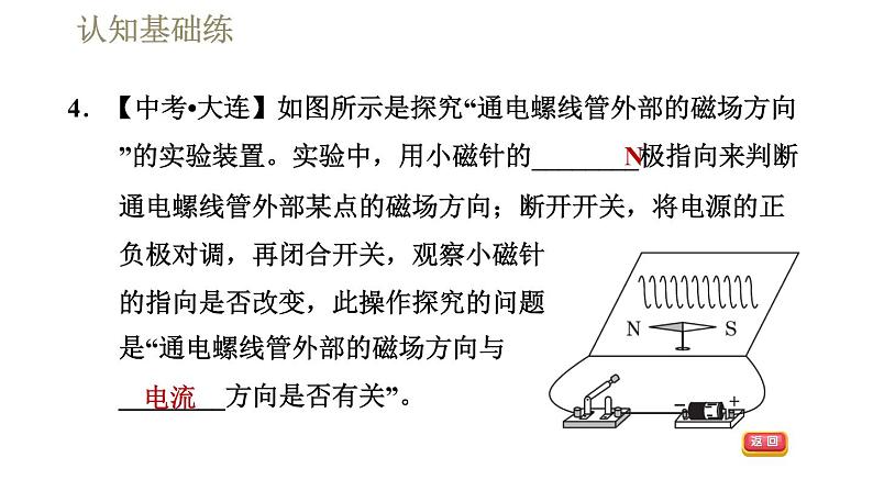 人教版九年级全一册物理习题课件 第20章 20.2电生磁第8页