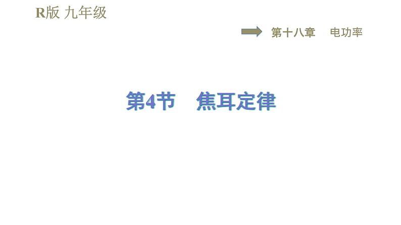 人教版九年级全一册物理习题课件 第18章 18.4焦耳定律01