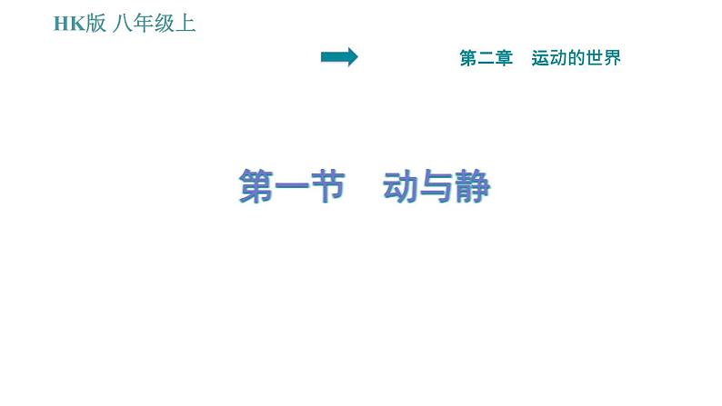 沪科版八年级上册物理习题课件 第2章 2.1 动与静01