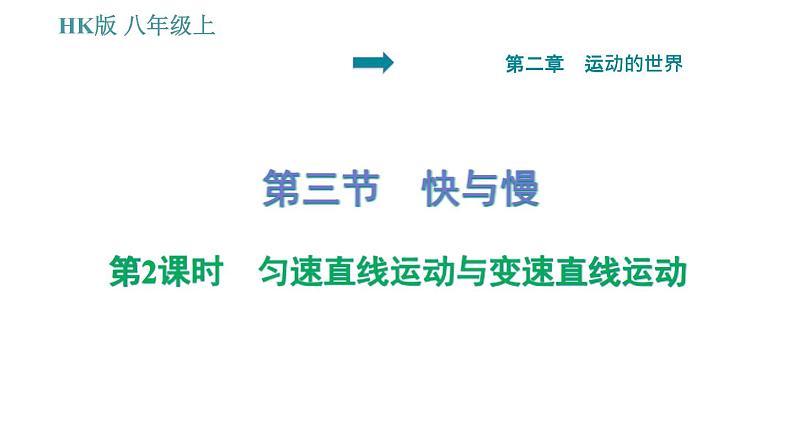 沪科版八年级上册物理习题课件 第2章 2.3.2 匀速直线运动与变速直线运动01