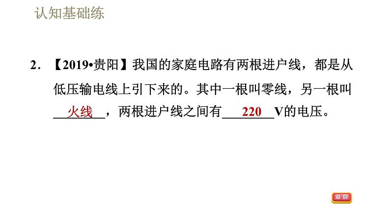 人教版九年级全一册物理习题课件 第19章 19.1家庭电路第4页