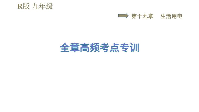 人教版九年级全一册物理习题课件 第19章 全章高频考点专训01