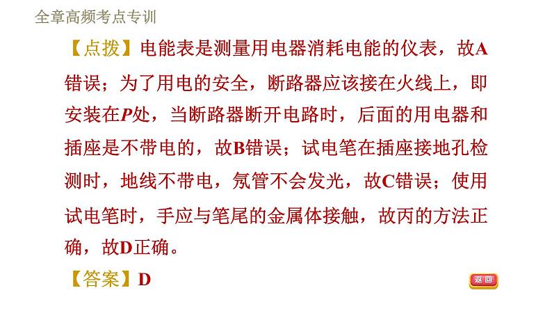 人教版九年级全一册物理习题课件 第19章 全章高频考点专训06