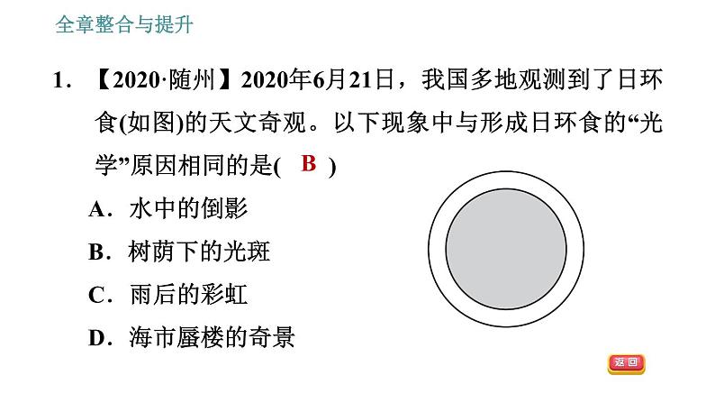 沪科版八年级上册物理习题课件 第4章 全章整合与提升05