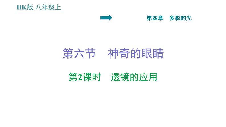 沪科版八年级上册物理习题课件 第4章 4.6.2 透镜的应用01