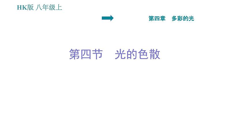 沪科版八年级上册物理习题课件 第4章 4.4 光的色散01