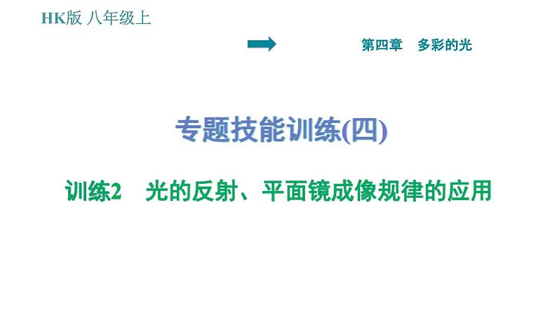 沪科版八年级上册物理习题课件 第4章 专题技能训练(四) 训练2 光的反射、平面镜成像规律的应用01