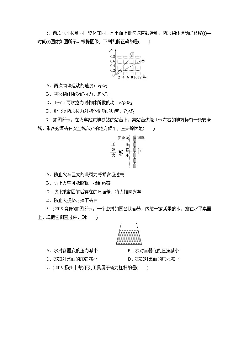 2020-2021学年人教版物理八年级 下学期期末模拟测试卷（二）（word版 含答案）02