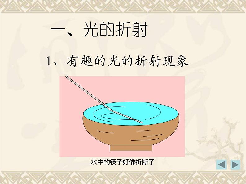 粤沪版 物理> 八年级上册  第三章 光和眼睛 > 4 探究光的折射规律课件ppt第2页