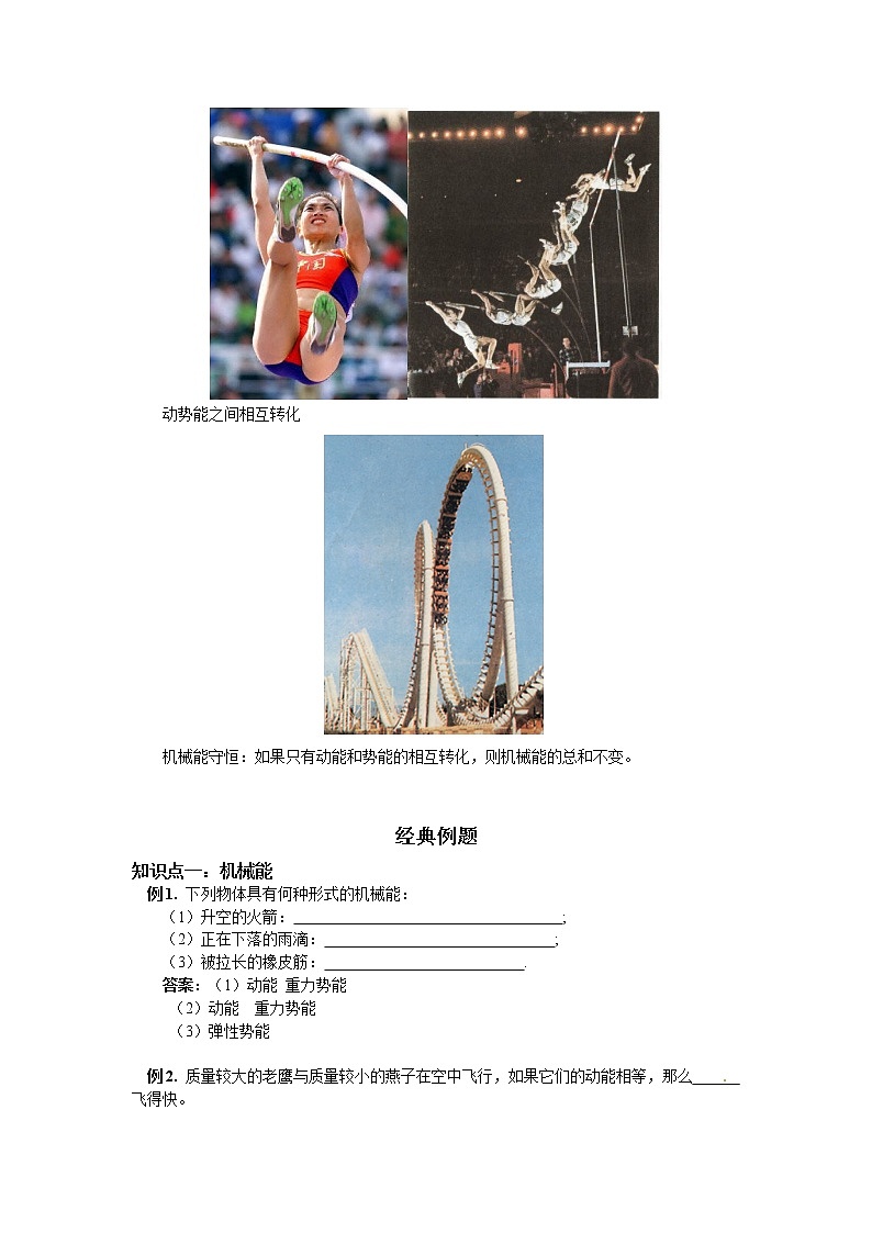 2020中考人教版物理 专题复习 教案：动能和势能；机械能及其转化(1)第3页