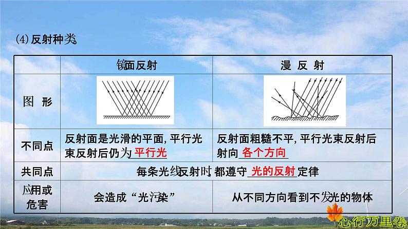 人教版物理 中考物理光现象复习课件08