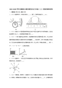 2019-2020学年安徽省合肥市肥东县八年级（上）期末物理试卷（含答案）