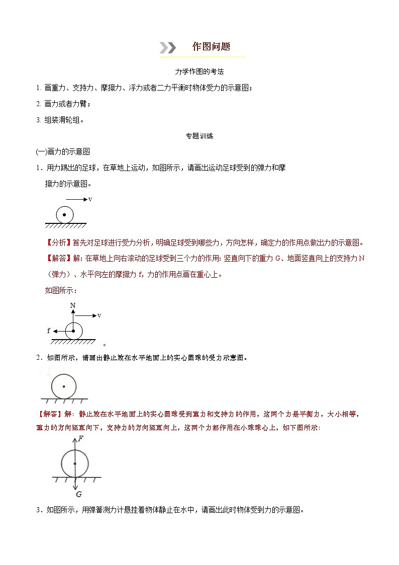专题1.1  作图问题【重难热突破】八年级下册物理期末复习（人教版）（原卷及解析卷）01