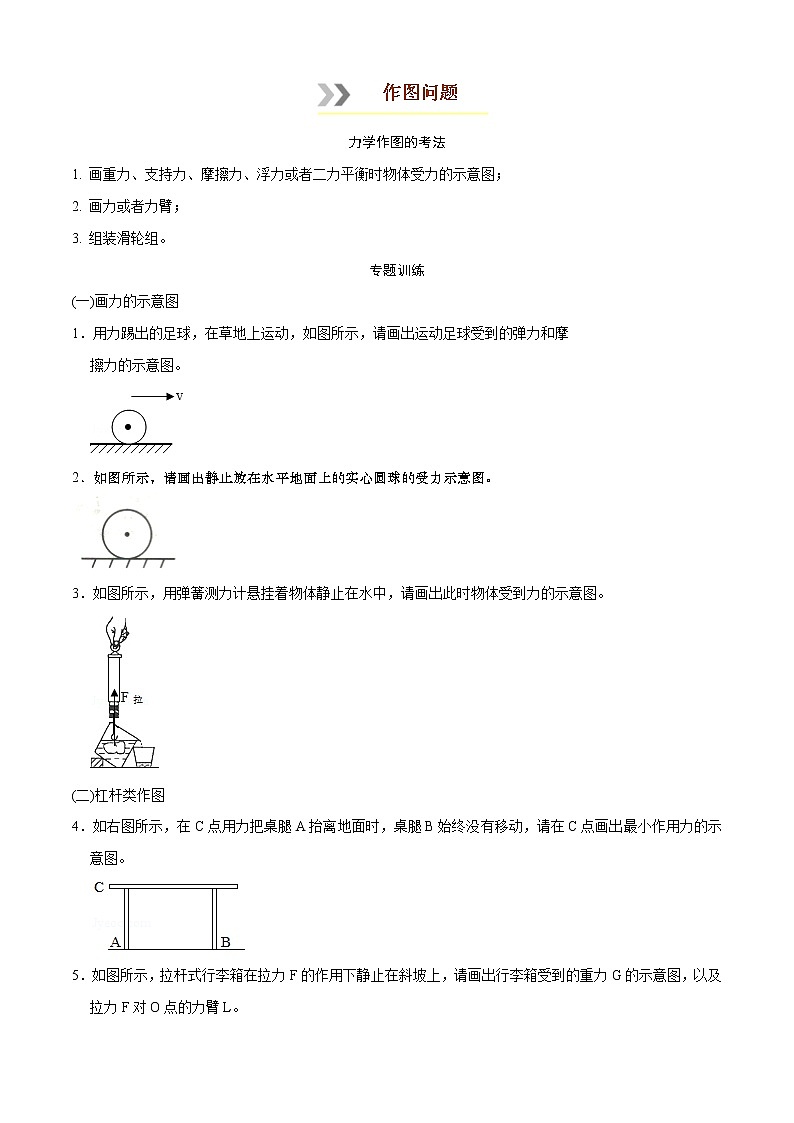 专题1.1  作图问题【重难热突破】八年级下册物理期末复习（人教版）（原卷及解析卷）01