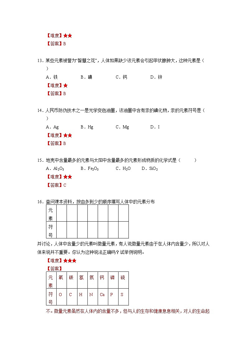 2 世界通用的化学语言 沪教版（上海）九年级化学上册暑假班课后练习（机构）03