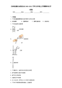 吉林省通化市集安市2020-2021学年九年级上学期期中化学试题（word版 含答案）