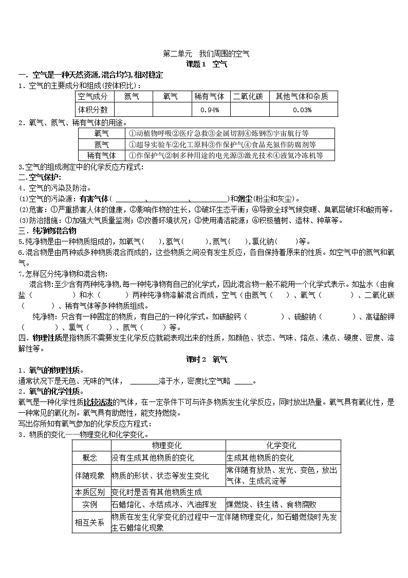 (完整word版)人教版化学九年级上册初三化学全 学案03