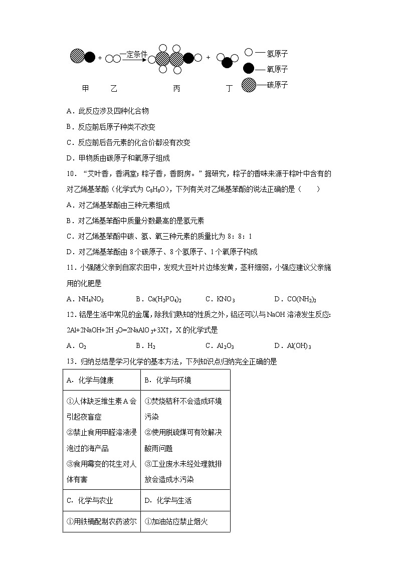 黑龙江省伊春市2021年中考化学试题真题（word版 含答案）第3页