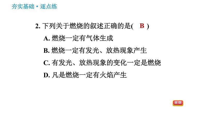 鲁教版九年级上册化学习题课件 第6单元 6.1.1 灭火的原理04