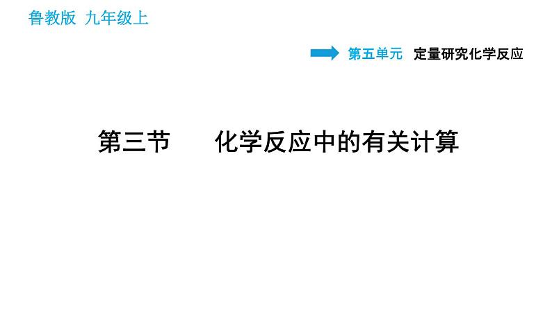 鲁教版九年级上册化学习题课件 第5单元 5.3 化学反应中的有关计算01