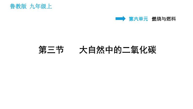 鲁教版九年级上册化学习题课件 第6单元 6.3 大自然中的二氧化碳第1页