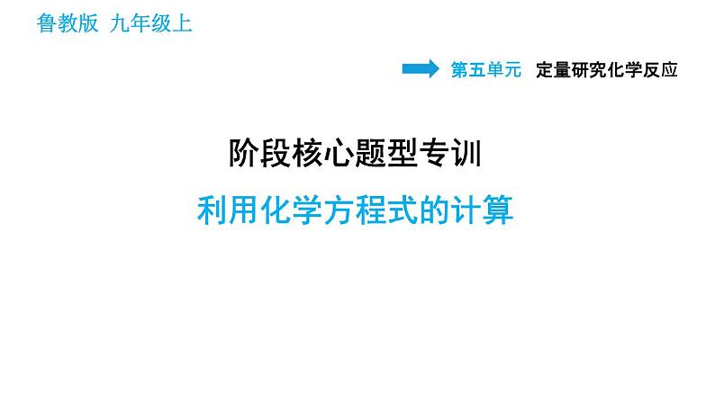 鲁教版九年级上册化学习题课件 第5单元 阶段核心题型专训 利用化学方程式的计算01