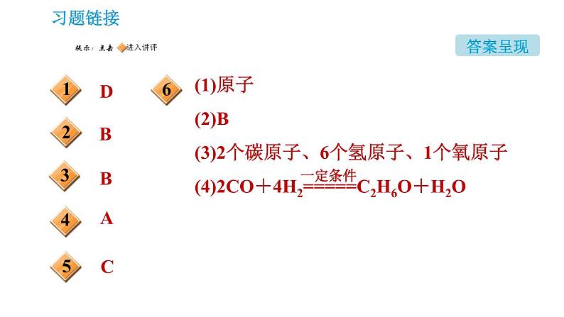 鲁教版九年级上册化学习题课件 第5单元 阶段核心应用专训 微观模型图与化学反应02