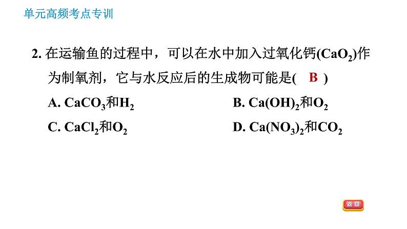 鲁教版九年级上册化学习题课件 第5单元 单元高频考点专训 化学反应中的有关计算05