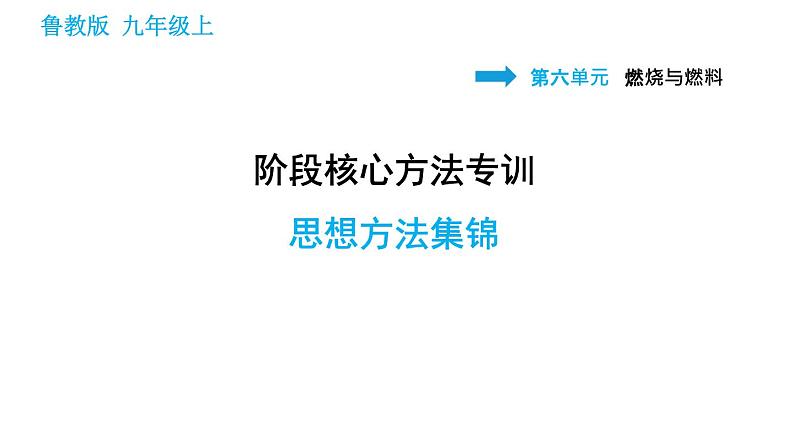 鲁教版九年级上册化学习题课件 第6单元 阶段核心方法专训 思想方法集锦01