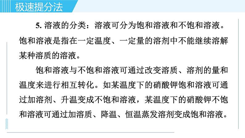 鲁教版九年级上册化学习题课件  专题三 身边的化学物质 第4讲 溶液04