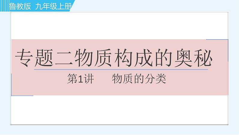 鲁教版九年级上册化学习题课件 专题二 物质构成的奥秘 第3讲 化学式与化合价01