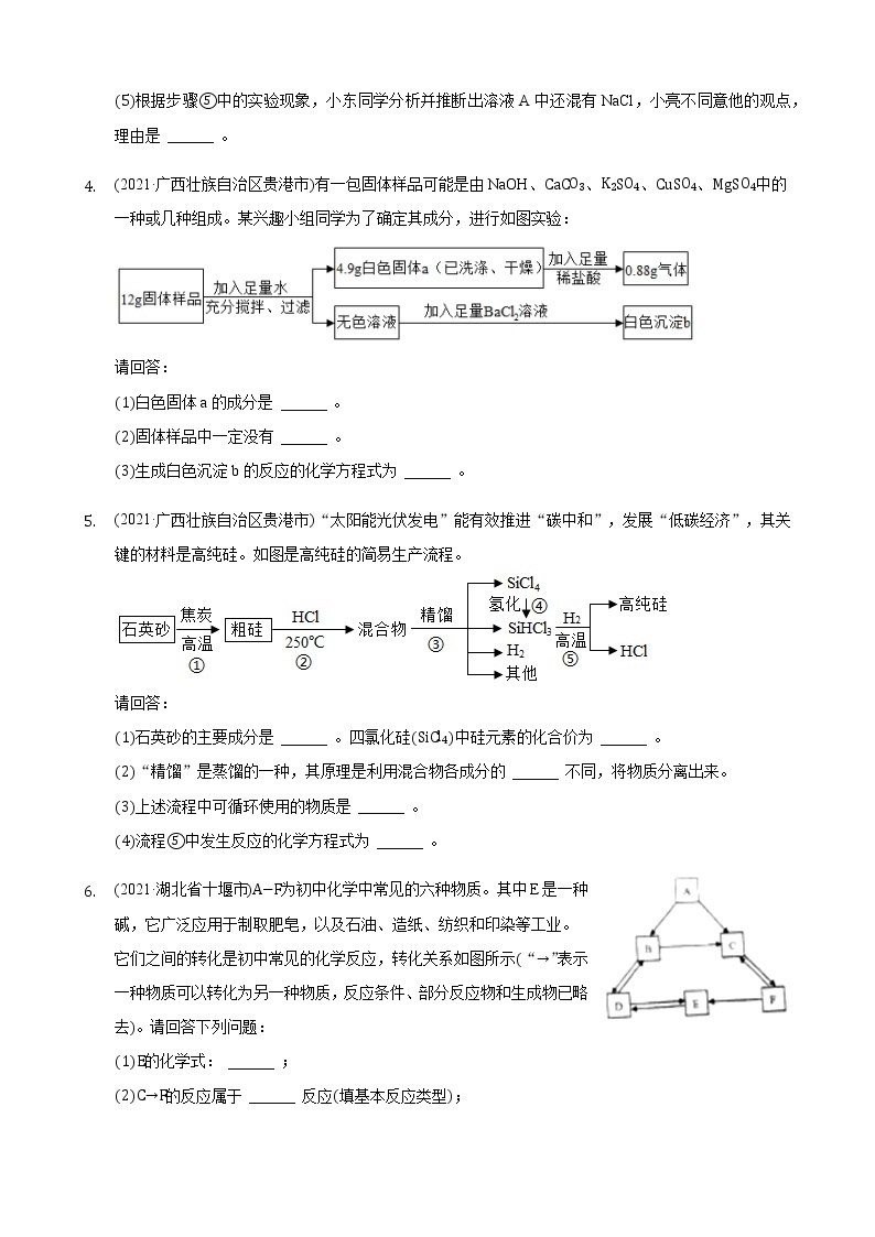 2021年全国中考化学试题分类汇编——推断题02