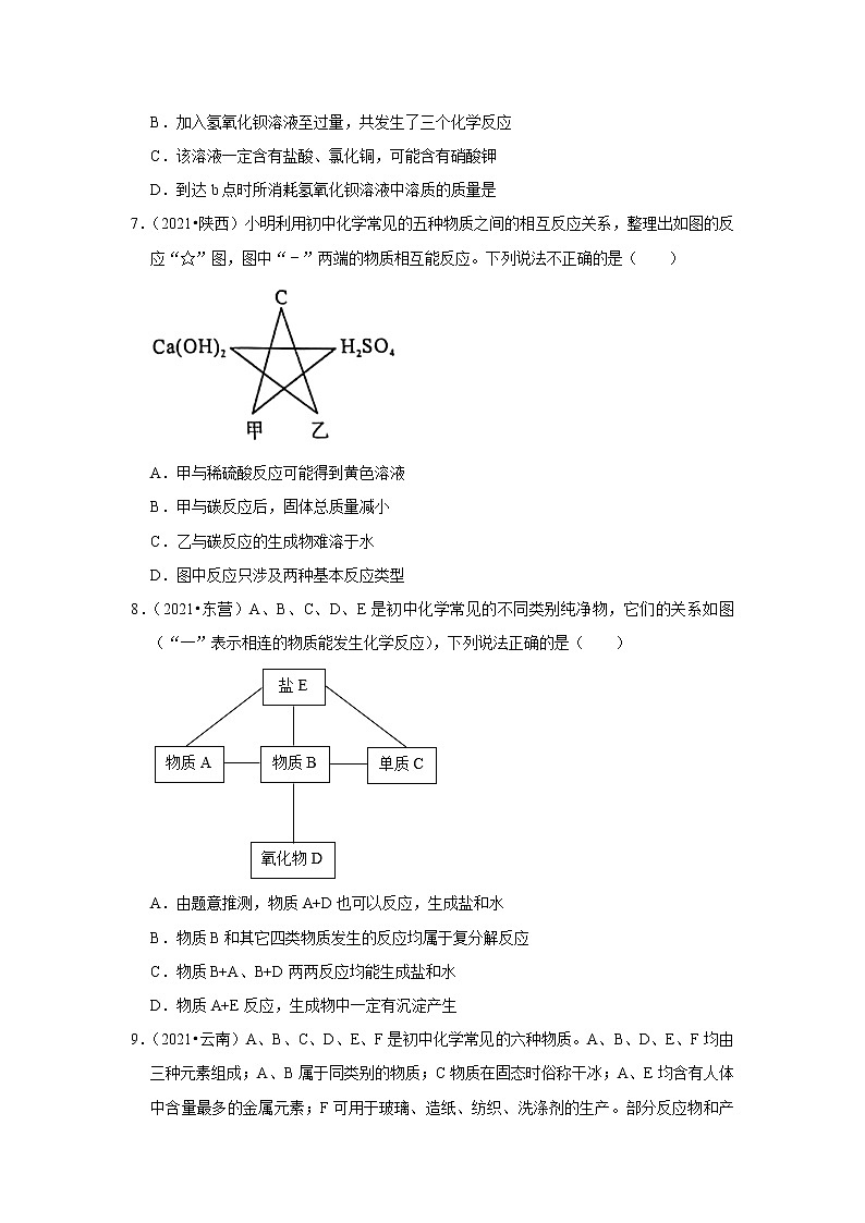 2021年全国中考化学试题分类汇编——专题9物质鉴别、推断（word版附解析）第3页