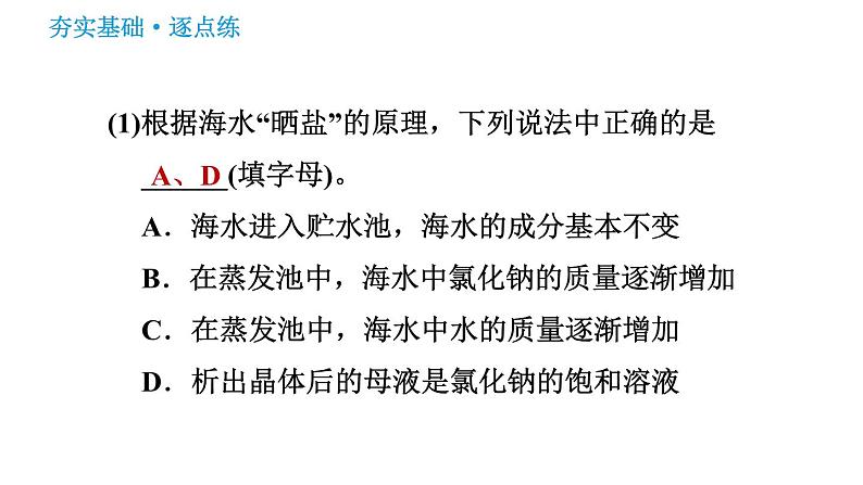 鲁教版九年级下册化学课件 第8单元 8.2.1 海水“晒盐”与粗盐提纯005