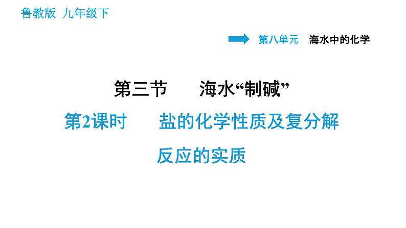 鲁教版九年级下册化学课件 第8单元 8.3.2 盐的化学性质及复分解反应的实质001