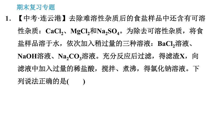 科学版九年级下册化学课件 专题1 物质的分离与提纯03