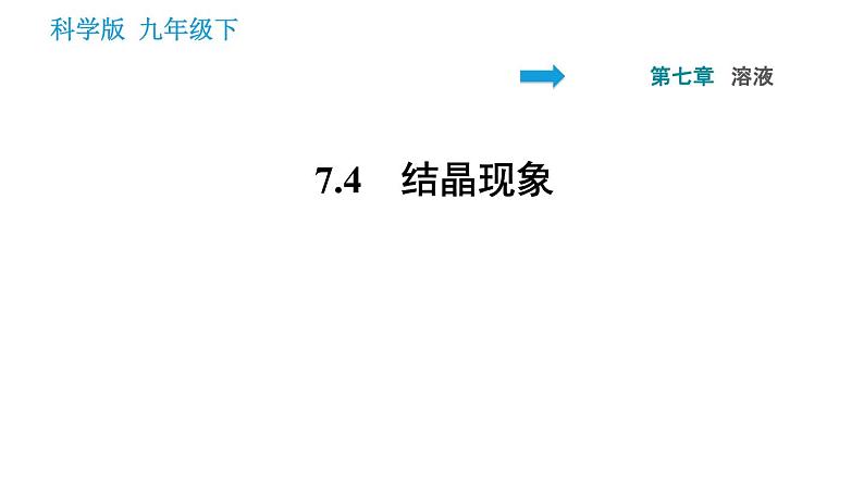 科学版九年级下册化学课件 第7章 7.4 结晶第1页