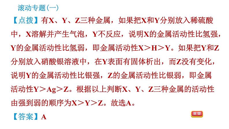 科学版九年级下册化学课件 第6章 滚动专题(一) 金属活动性顺序及应用第6页