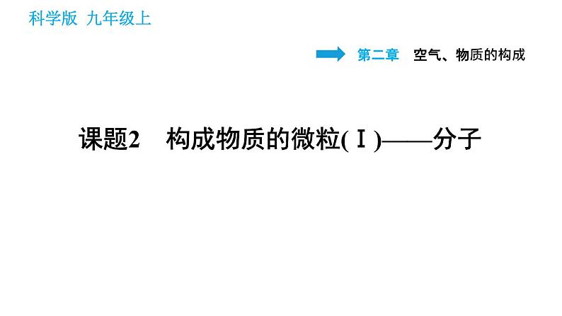 科学版九年级上册化学课件 第2章 2.2 构成物质的微粒(Ⅰ)——分子01