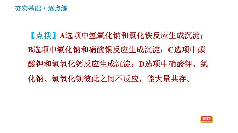 鲁教版五四制九年级化学习题课件 第3单元 3.3.2 纯碱的化学性质及复分解反应的实质第8页