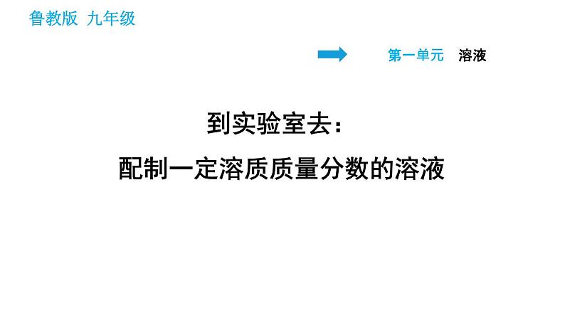 鲁教版五四制九年级化学（全一册）课件 第1单元 到实验室去：配制一定溶质质量分数的溶液01