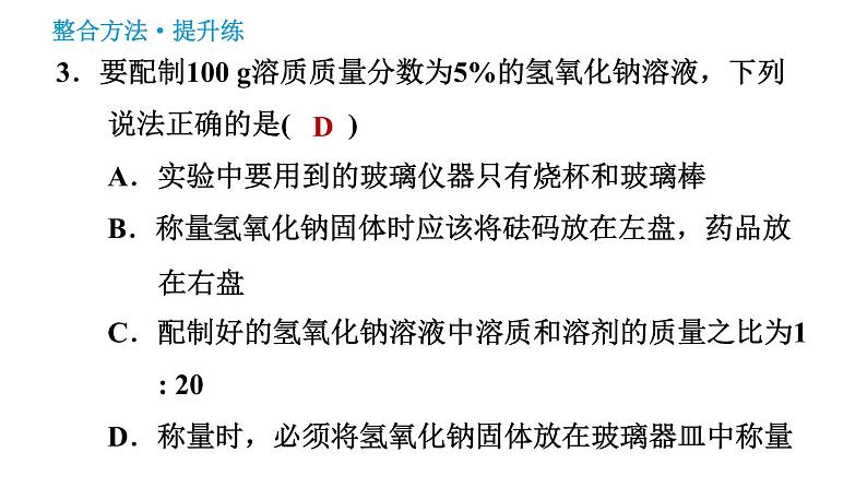 鲁教版五四制九年级化学（全一册）课件 第1单元 到实验室去：配制一定溶质质量分数的溶液06