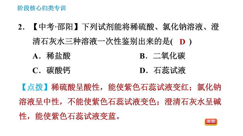 鲁教版五四制九年级化学（全一册）课件 第2单元 单元高频考点专训 专训 酸和碱第4页