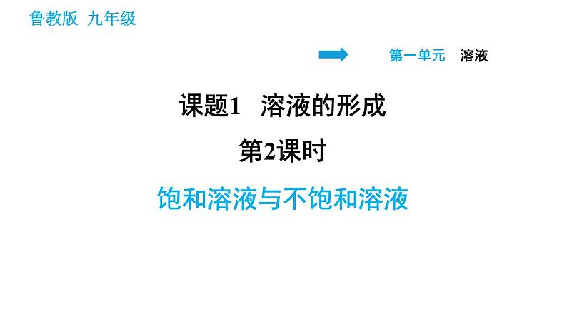 鲁教版五四制九年级化学（全一册）课件 第1单元 1.1.2  饱和溶液与不饱和溶液01