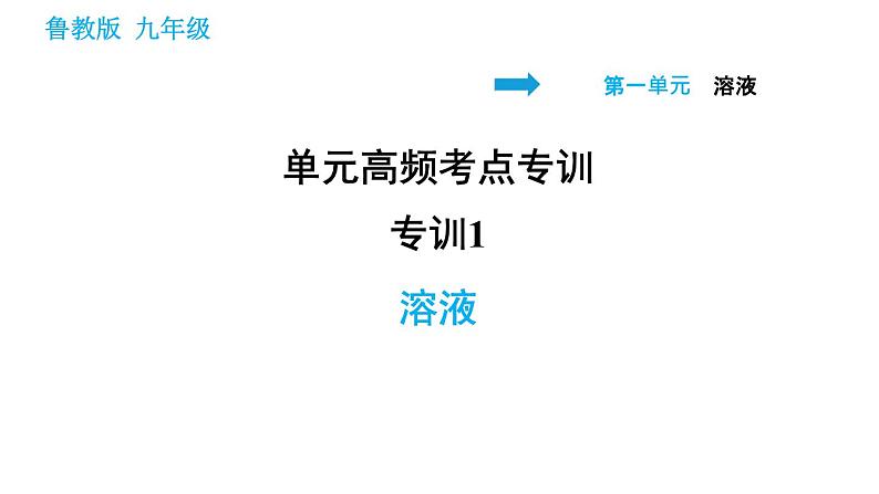 鲁教版五四制九年级化学（全一册）课件 第1单元 单元高频考点专训   专训1 溶液01