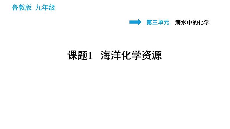 鲁教版五四制九年级化学习题课件 第3单元 3.1 海洋化学资源01