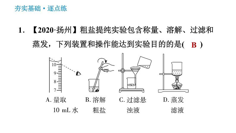 鲁教版五四制九年级化学习题课件 第3单元 到实验室去：粗盐中难溶性杂质的去除第3页