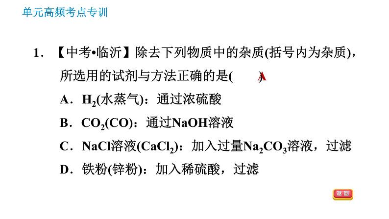 鲁教版九年级下册化学课件 期末高频考点专训 专训1 物质的分离与提纯第3页