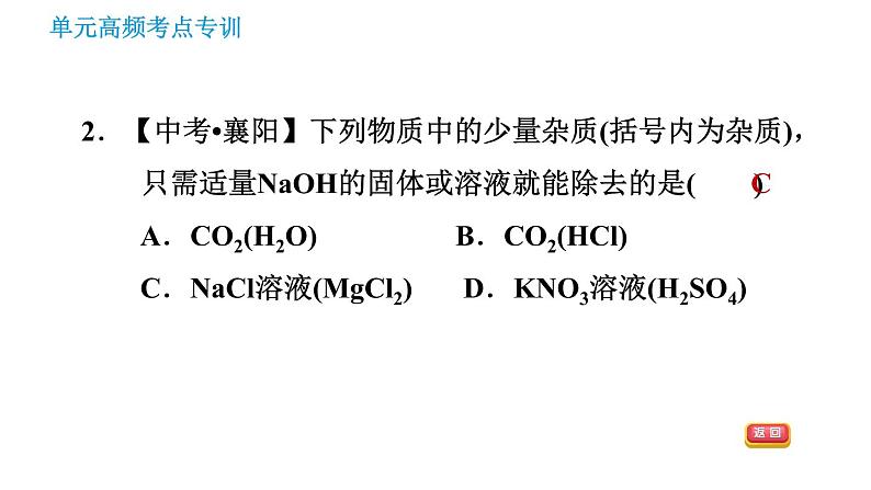 鲁教版九年级下册化学课件 期末高频考点专训 专训1 物质的分离与提纯第4页